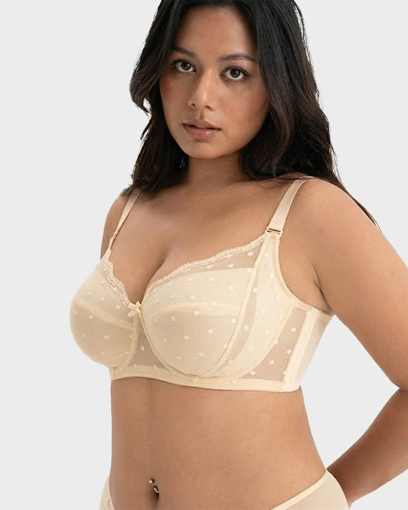 Polka Dot Lace Minimizer Bra N417