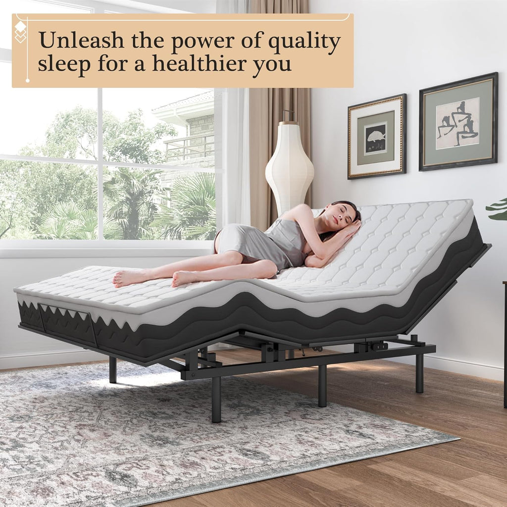 Adjustable Bed Frame with Wireless Remote and Zero Gravity Queen Size T266361