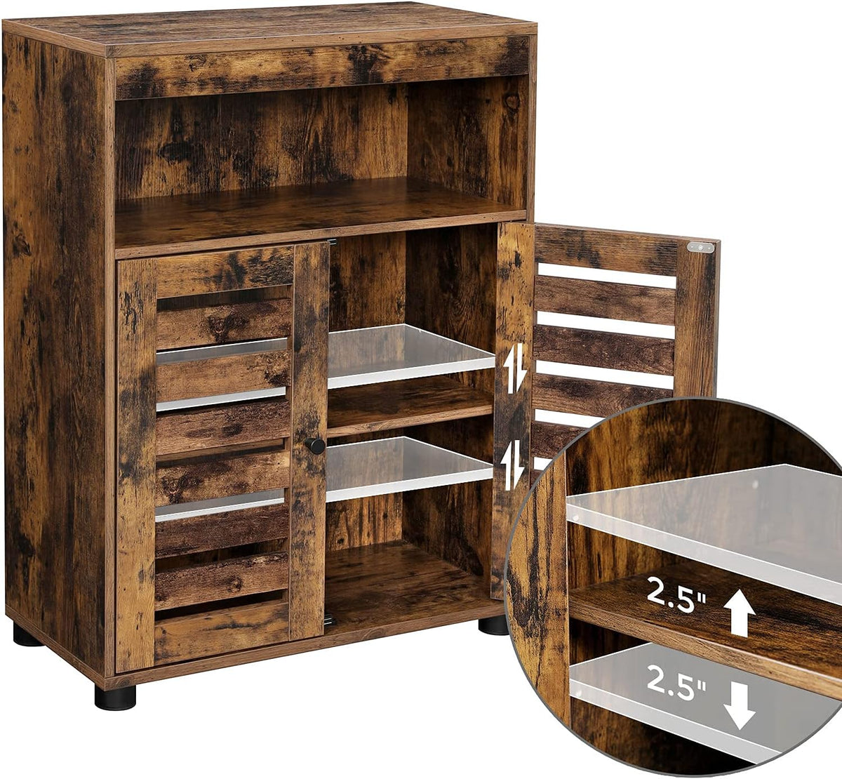 Bathroom Storage Cabinet with Louvered Doors and Adjustable Shelf C105272