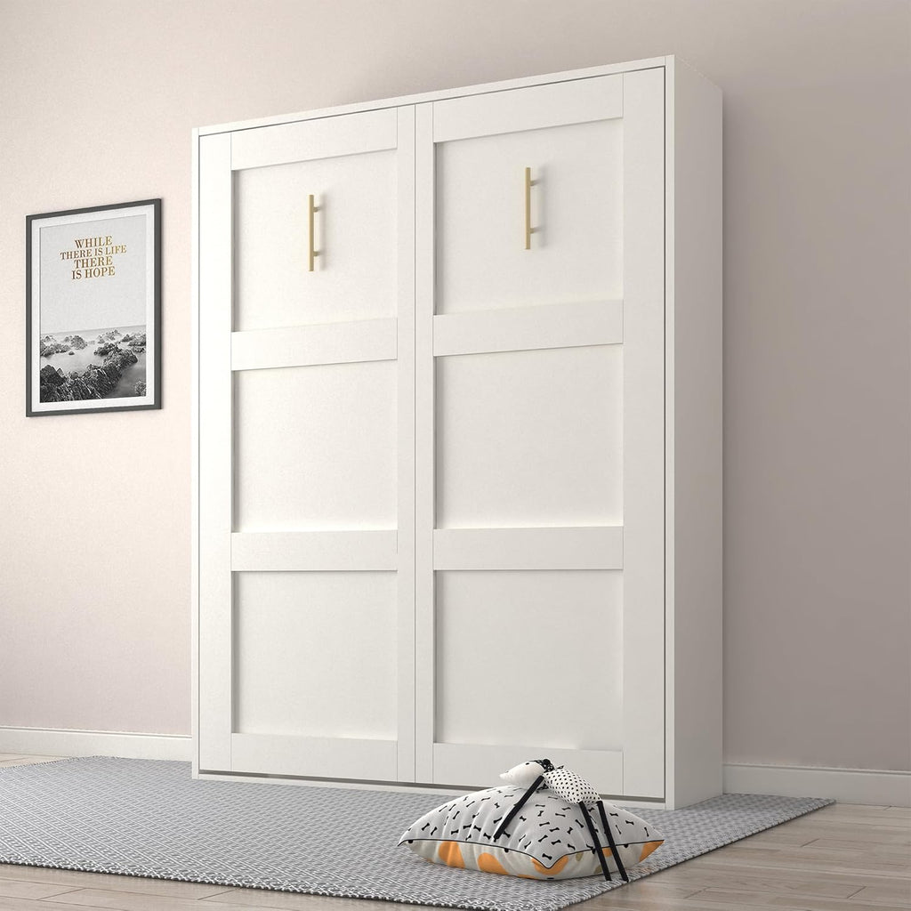 White Full Size Vertical Murphy Bed Q963