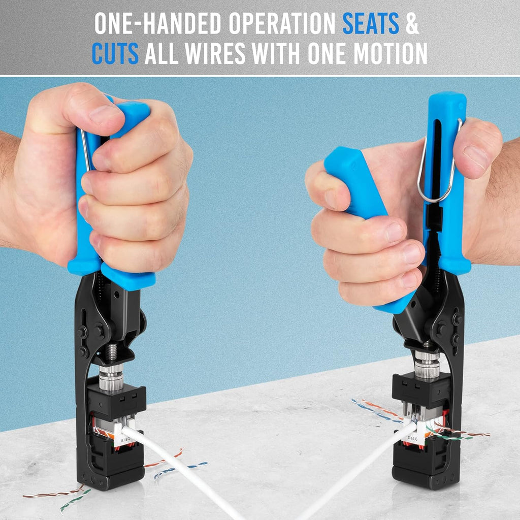 Speed Termination Tool Set with 10 Blue & 10 White Cat6/5e Female Connectors C6002