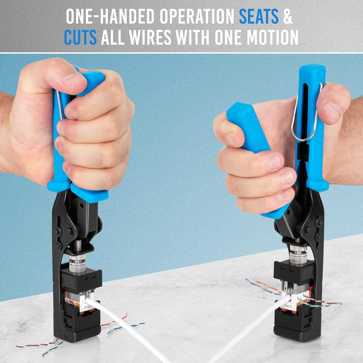 Speed Termination Tool Set with 10 Blue & 10 White Cat6/5e Female Connectors C6002