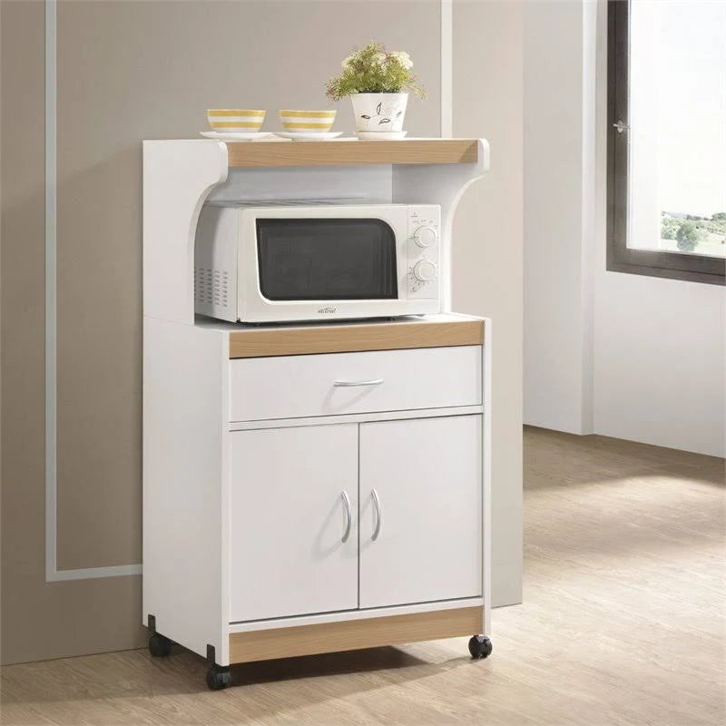 White Microwave Kitchen Cart Q6222