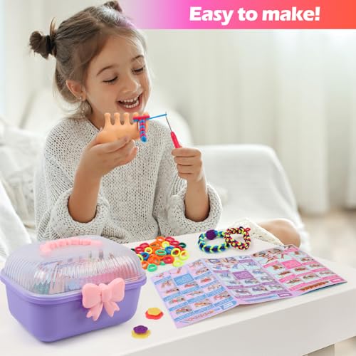Bracelet Making Kit with 1000+ Elastic Cloth Rubber Bands R613
