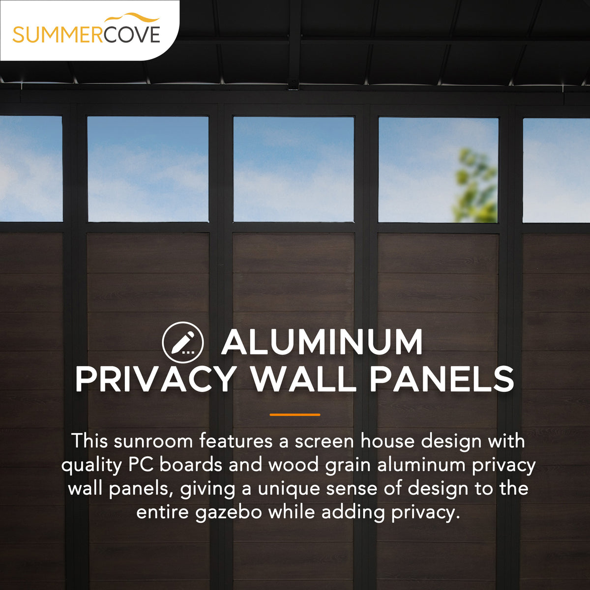 Black Hardtop Outdoor Aluminum Sunroom D998