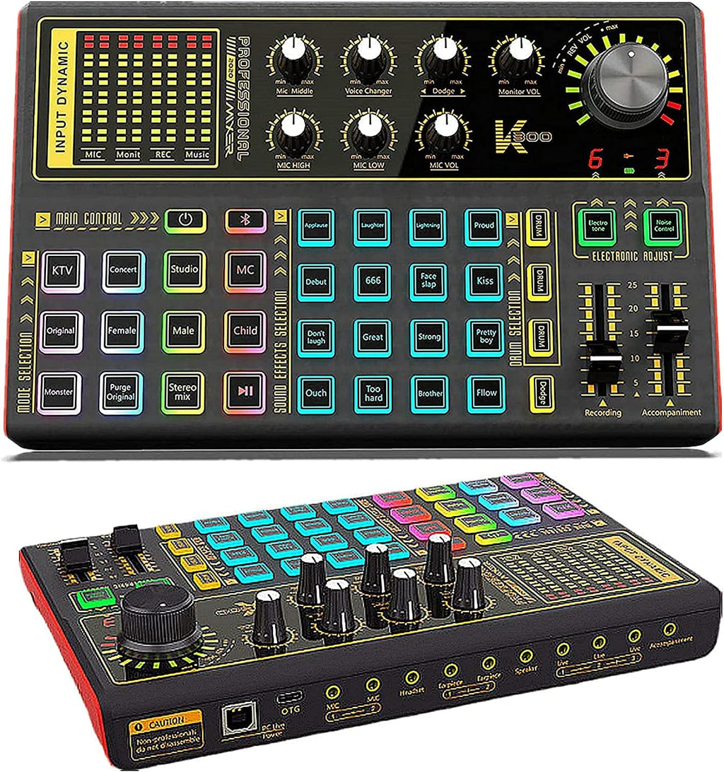 Pack of 2 Audio Interface with Audio Mixer and Live Sound Card S44006