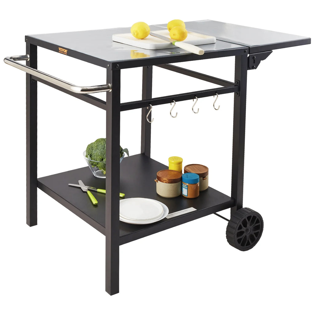 Foldable 2 Tier Outdoor Grill Cart B5996