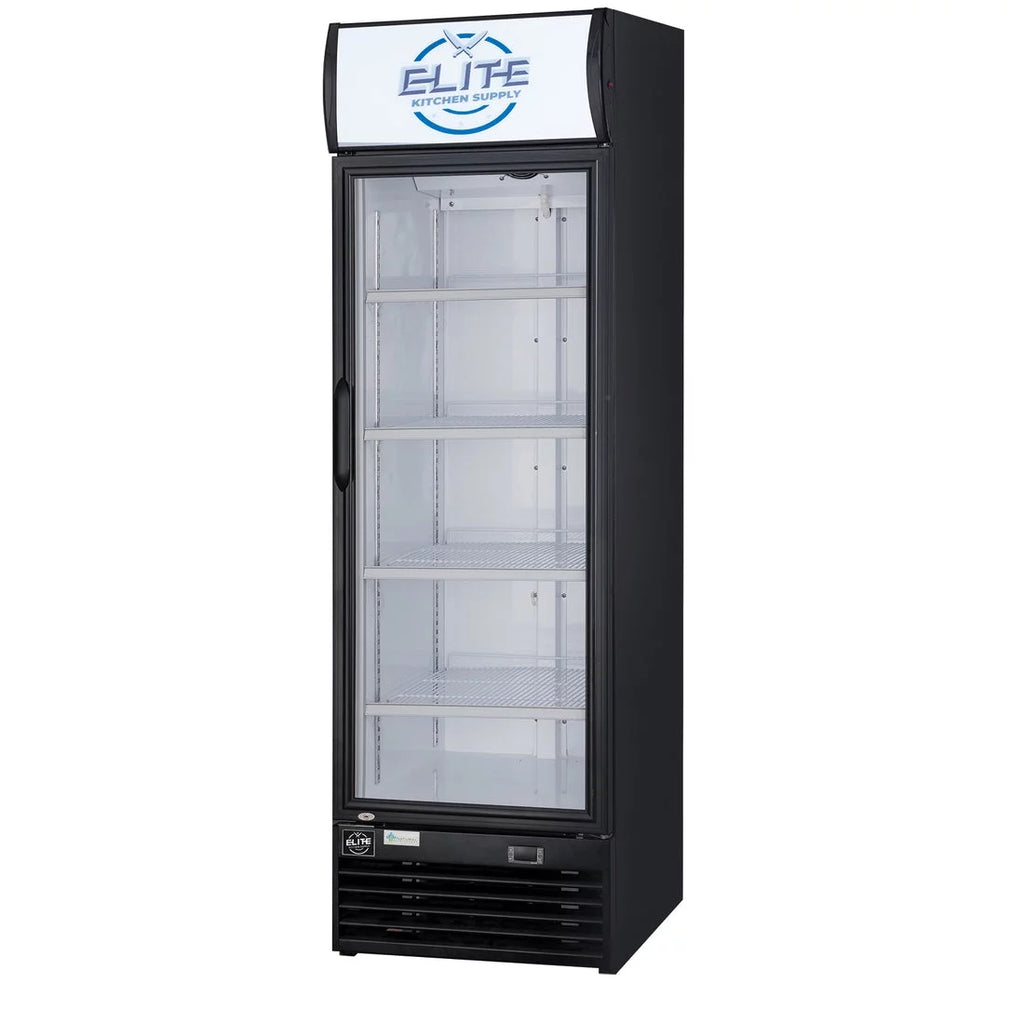 Black Single Glass Door Beverage Display Cooler Refrigerator O970097
