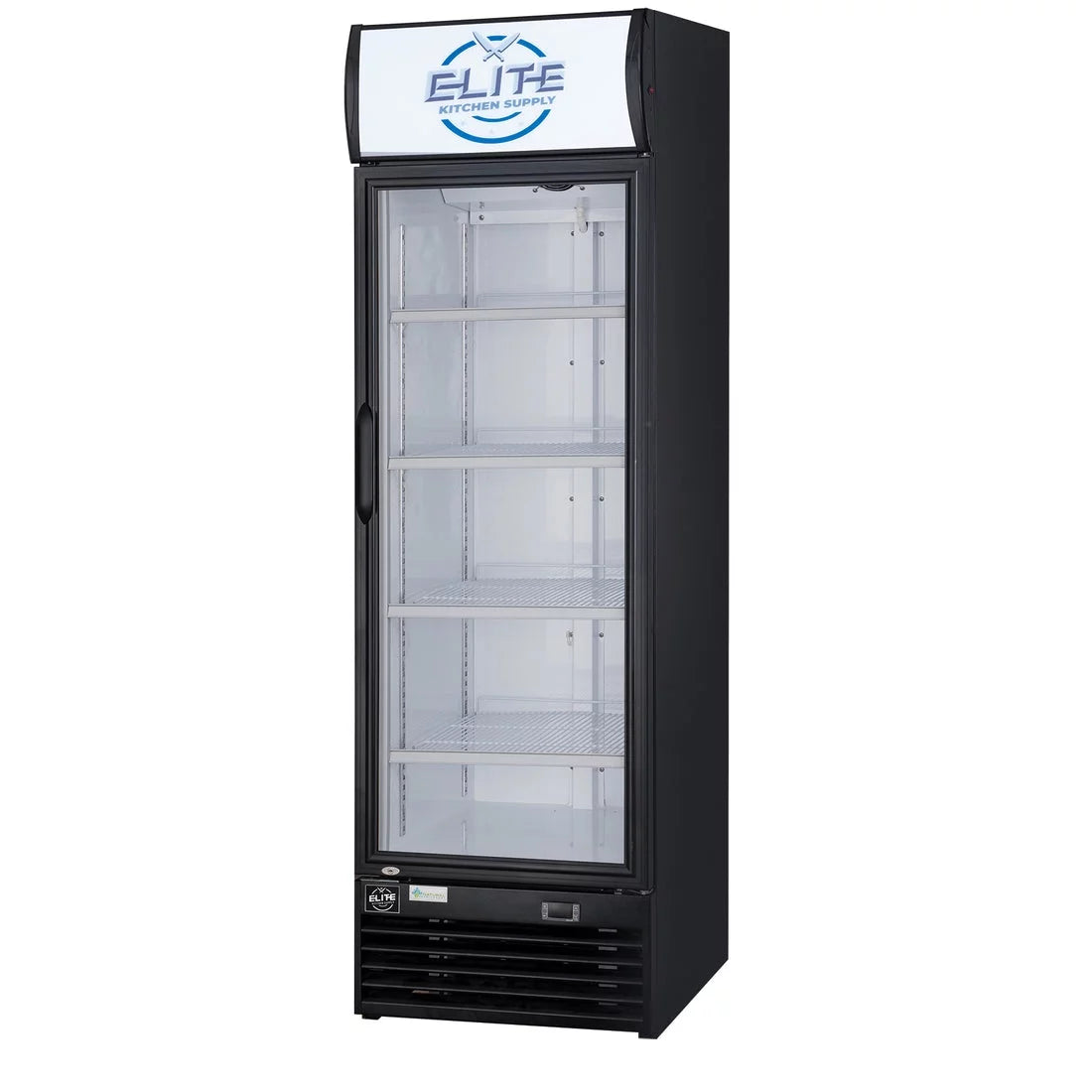 Black Single Glass Door Beverage Display Cooler Refrigerator O970097