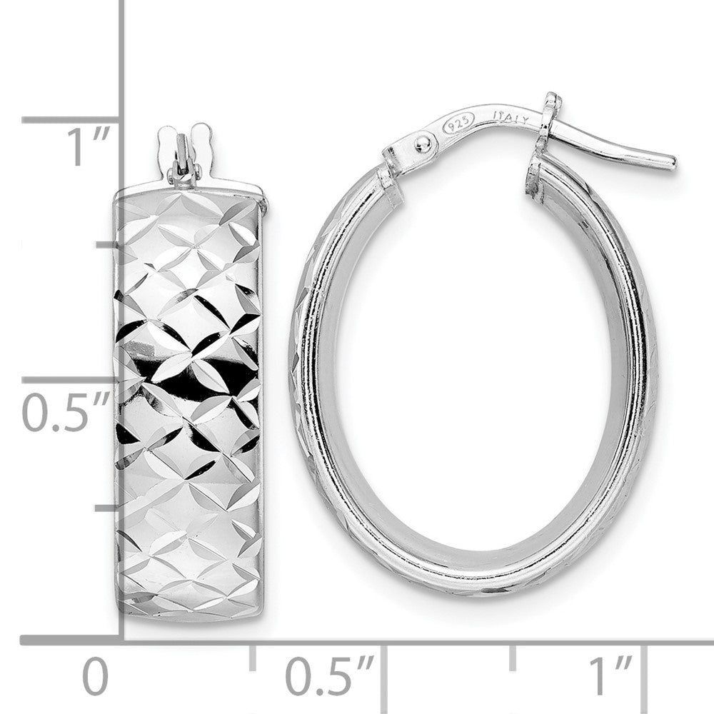 925 Sterling Silver Oval Hoop Earrings G44938