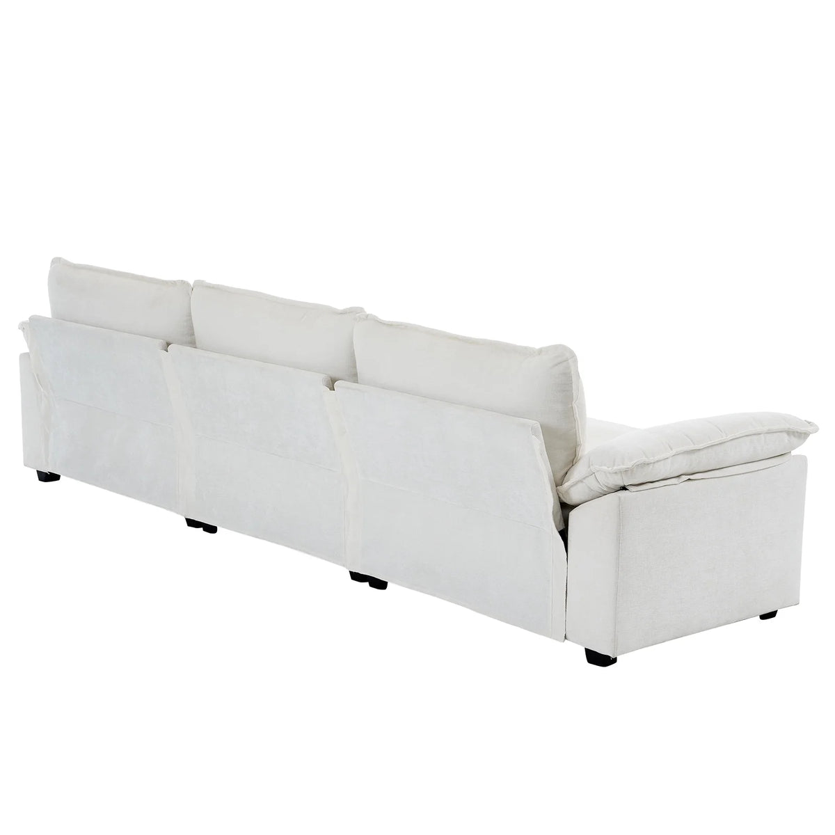 Dark Grey Chenille L Shaped Sectional Sofa with Ottoman K322408