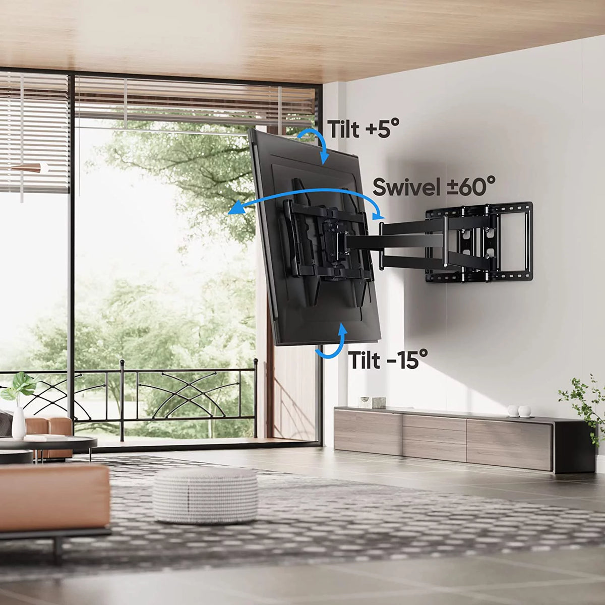 Full Motion TV Wall Mount Brackets for 50-90 inches Flat Curved TV K3677