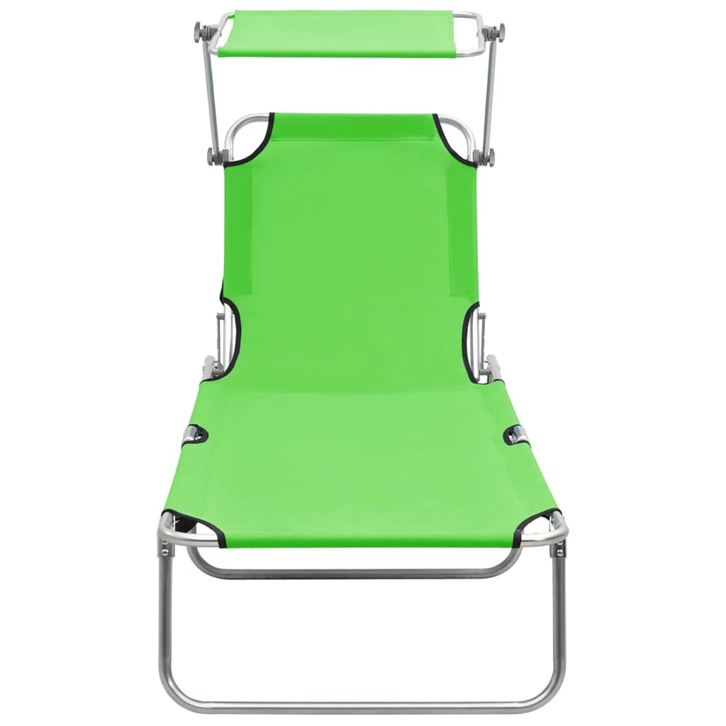 Green Foldable Outdoor Lounge Chaise Chair T186