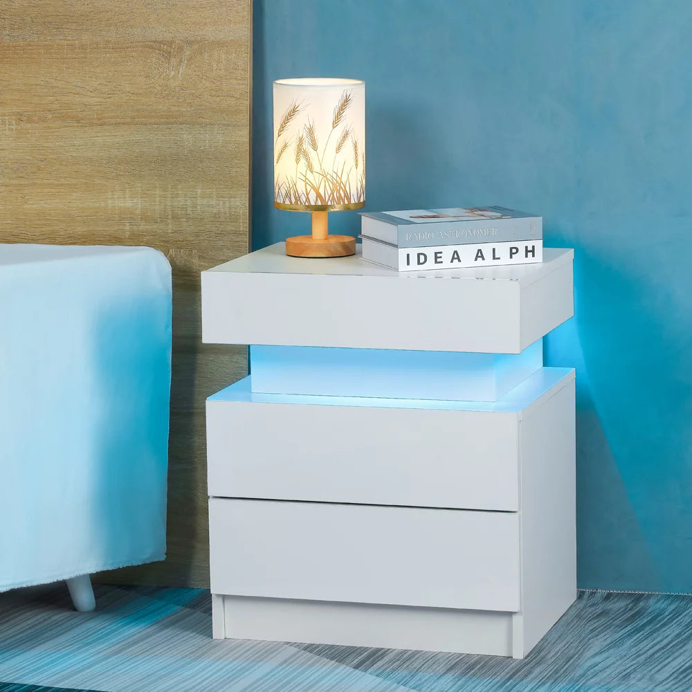 LED Nightstand with 2 Drawers I6560