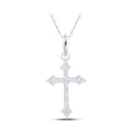 10K White Gold Diamond Cross Pendant Y893956