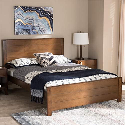 Full Platform Bed in Walnut Brown R94327