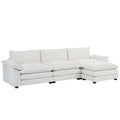 Dark Grey Chenille L Shaped Sectional Sofa with Ottoman K322408