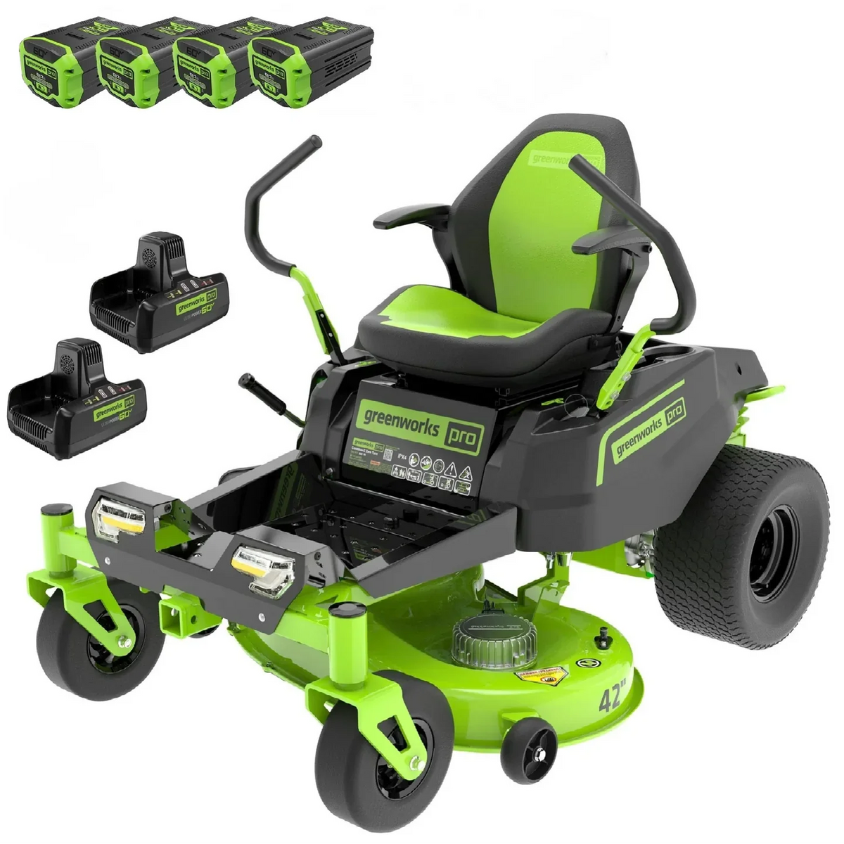 60V 42” Electric Zero Turn Mower with 8 Ah Batteries E54105