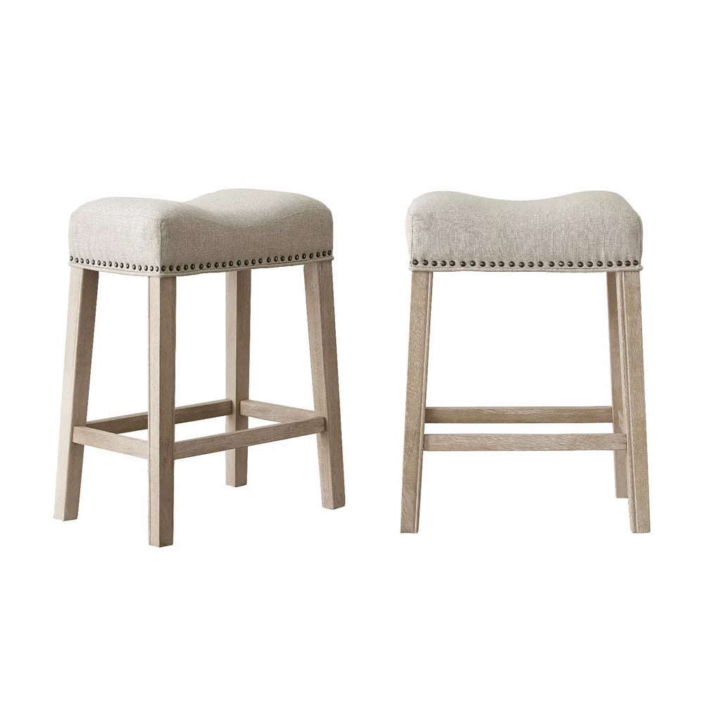 Gray Fabric Saddle Stool Set of 2 H4382