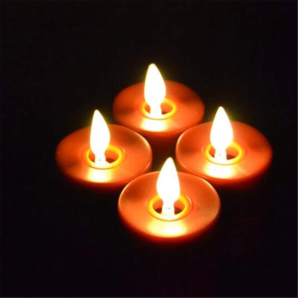 Red Pack of 4 Rechargeable LED Tealight Candles with Remote Control J7952