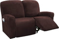 6-Pieces Velvet Stretch Recliner Loveseat Covers for 2 Cushion Sofa (Medium, Camel) C64895