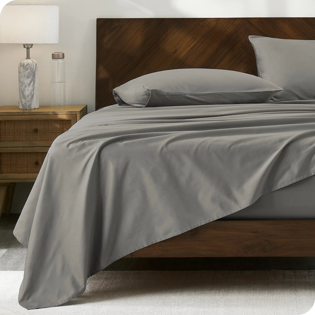 Organic Cotton Percale Sheet Set King Light Gray M844606