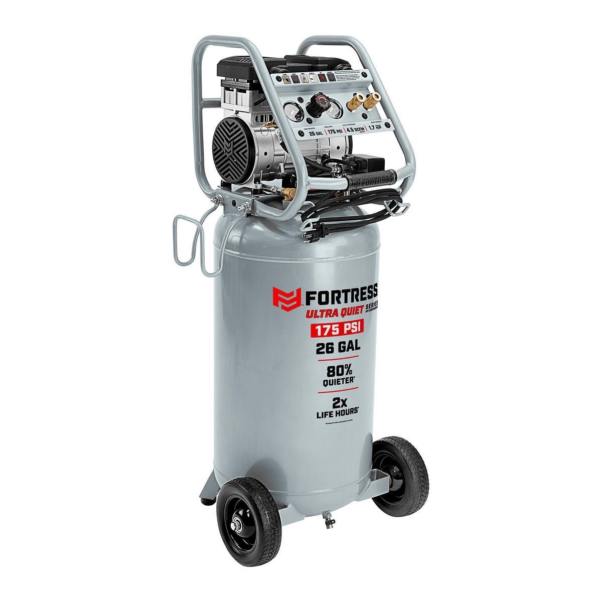 26 Gallon 175 PSI Oil-Free Vertical Air Compressor P9696