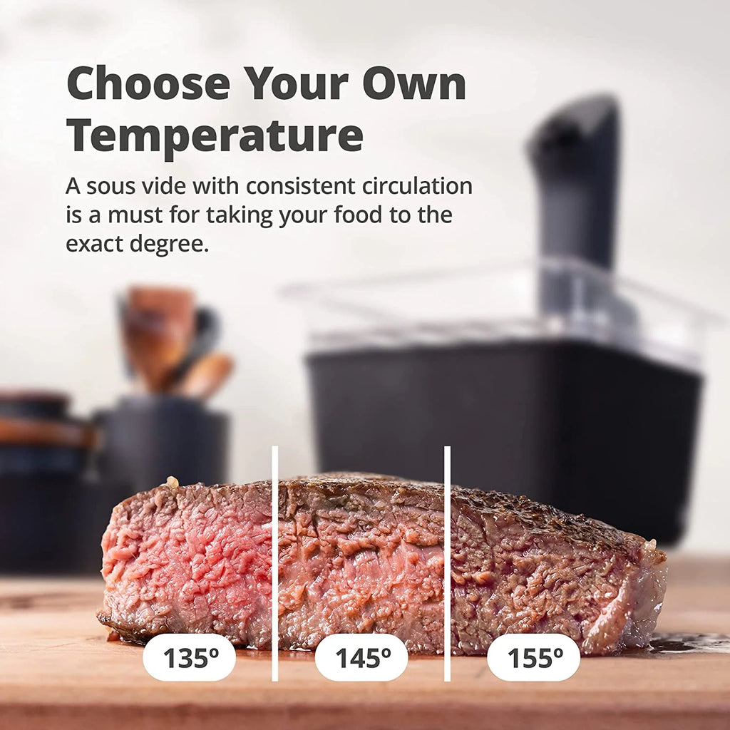 1100 Watt Sous Vide Cooker with Plastic Container, Lid, and Neoprene Sleeve L8028