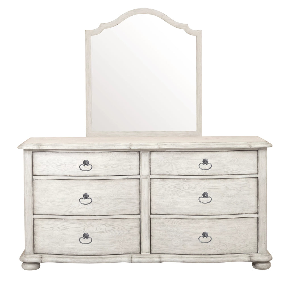 Shaped Wall Mirror in Driftwood White C5234