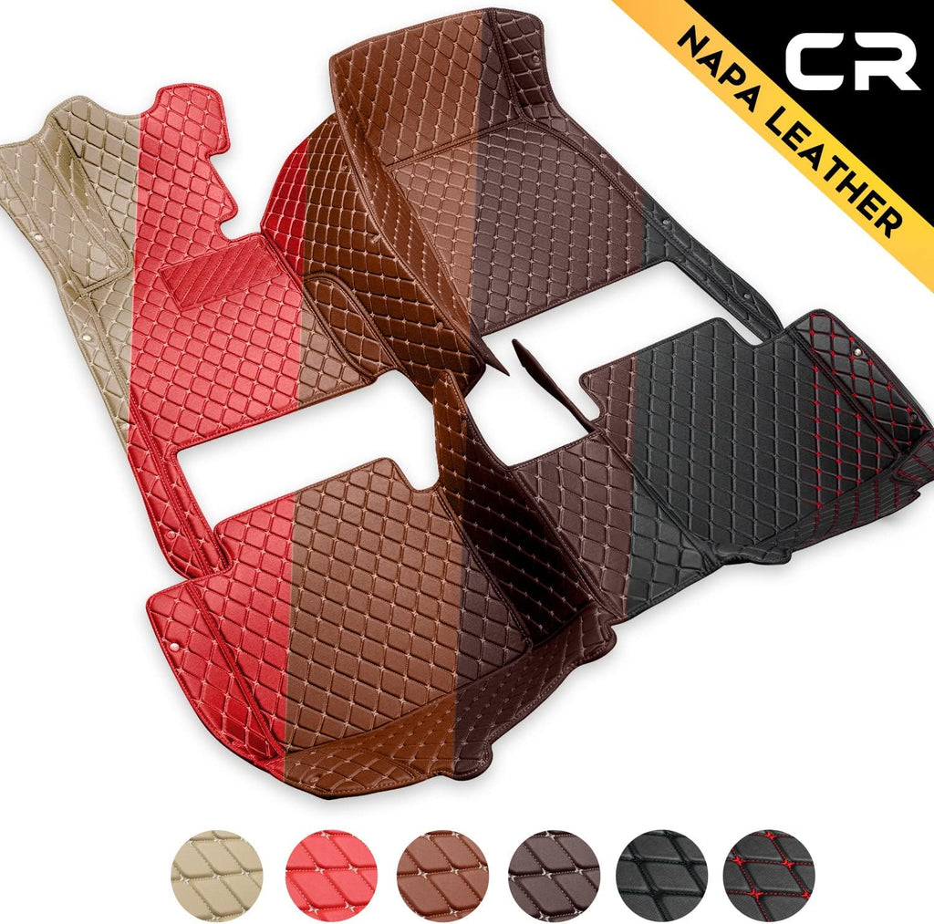 Leather Car Floor Mats 1st & 2nd Row Black N358