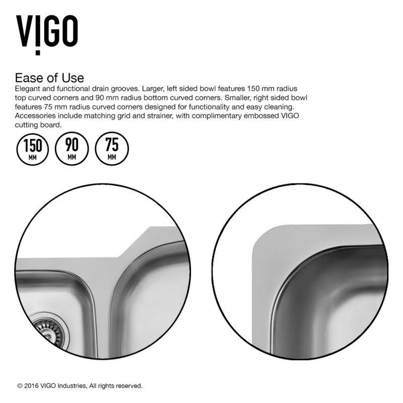 Undermount Stainless Steel Kitchen Sink with Faucet, Two Grids, Two Strainers and Dispenser V272925