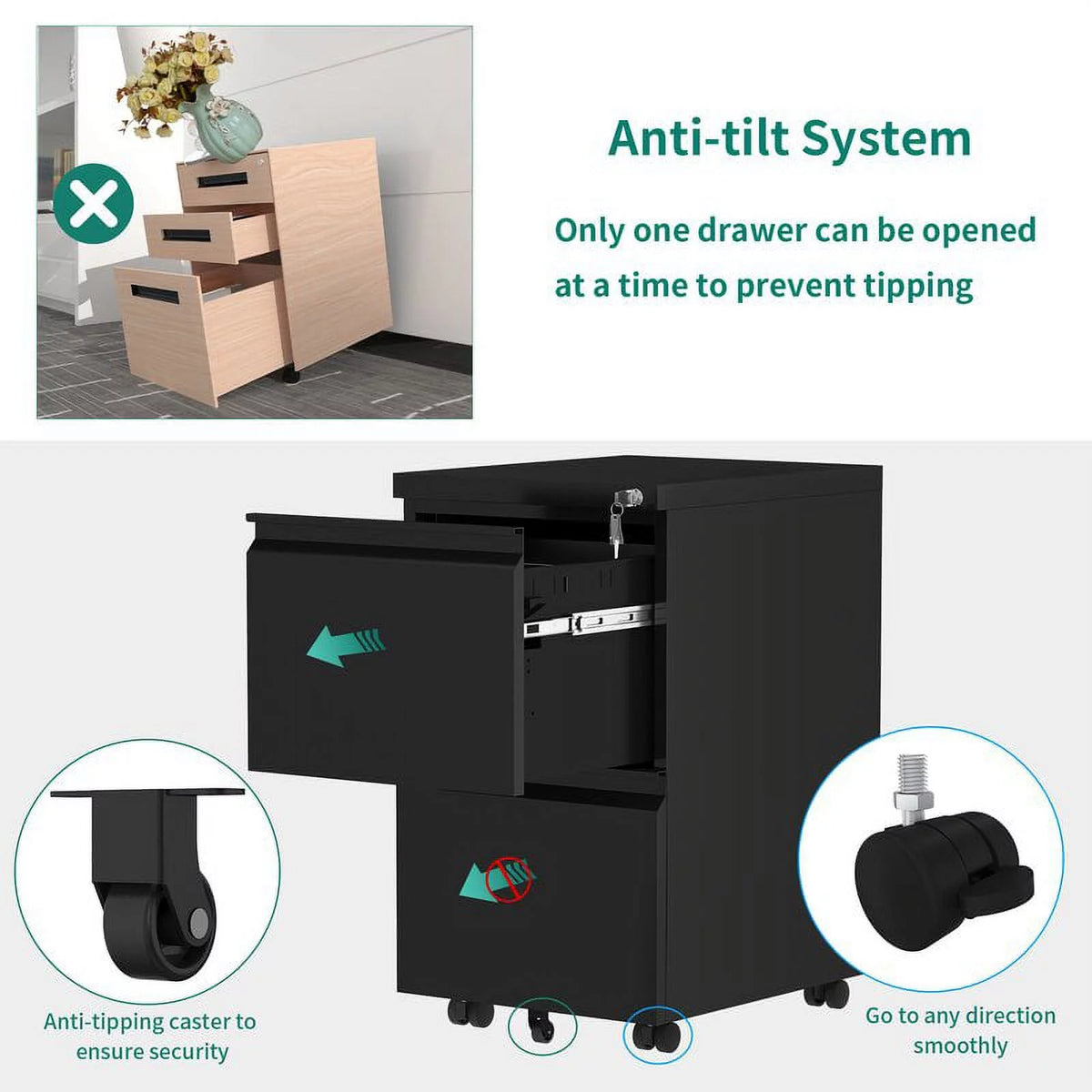 2-Drawer Locking Steel File Cabinet P63279