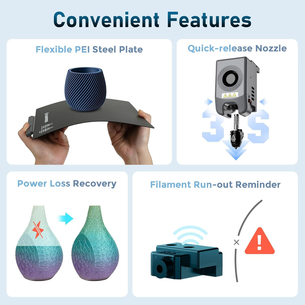 3D Printer with Extra 1KG HS PLA Cyan Filament L631271