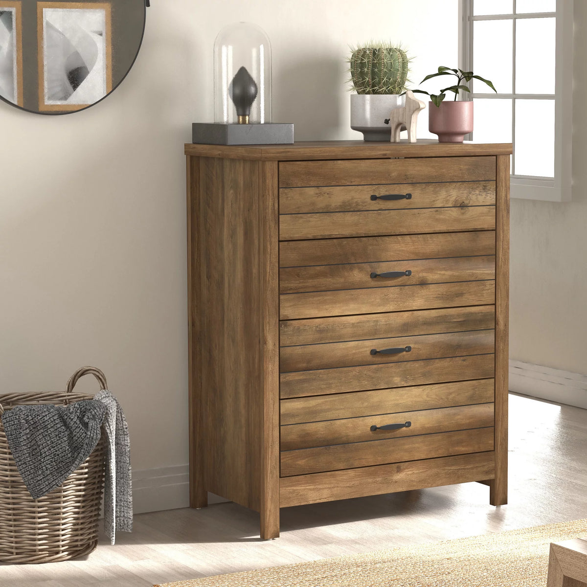 Gray & Oak 4-Drawer Dresser Z46275