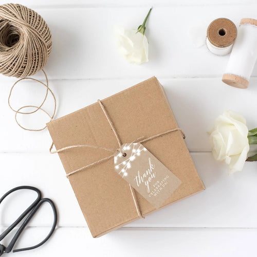 100-Pk Cardstock Favor Tags with Bakers String I890