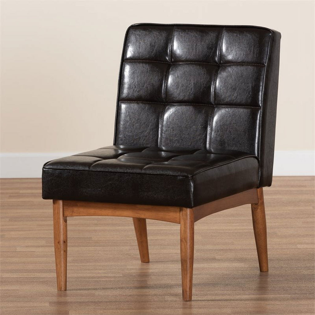 Brown Finished Wood Dining Chair W501