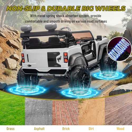 2 Seater Ride On Car, 24v Electric Power Ride On Truck Toy with Remote Control, Blue V72185