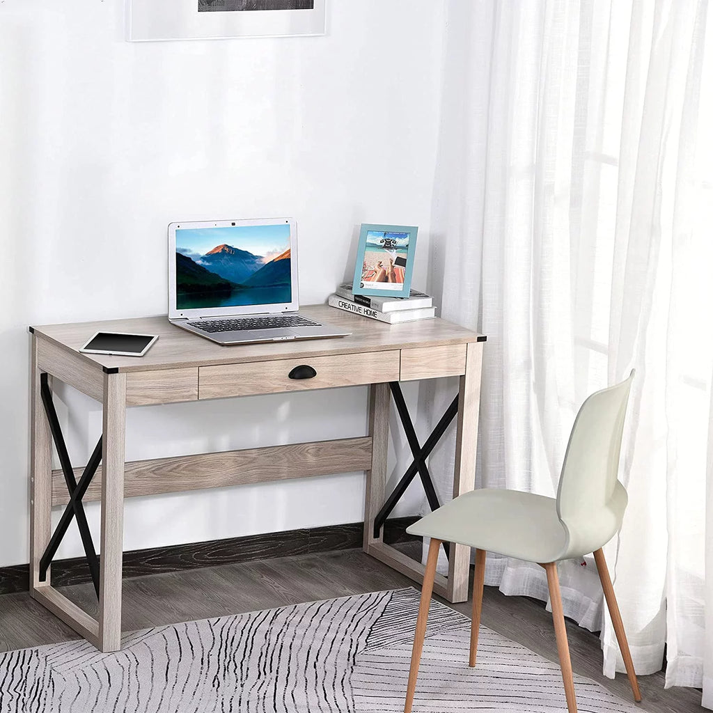 44 inch Rustic Writing Desk with Storage Drawer K401986