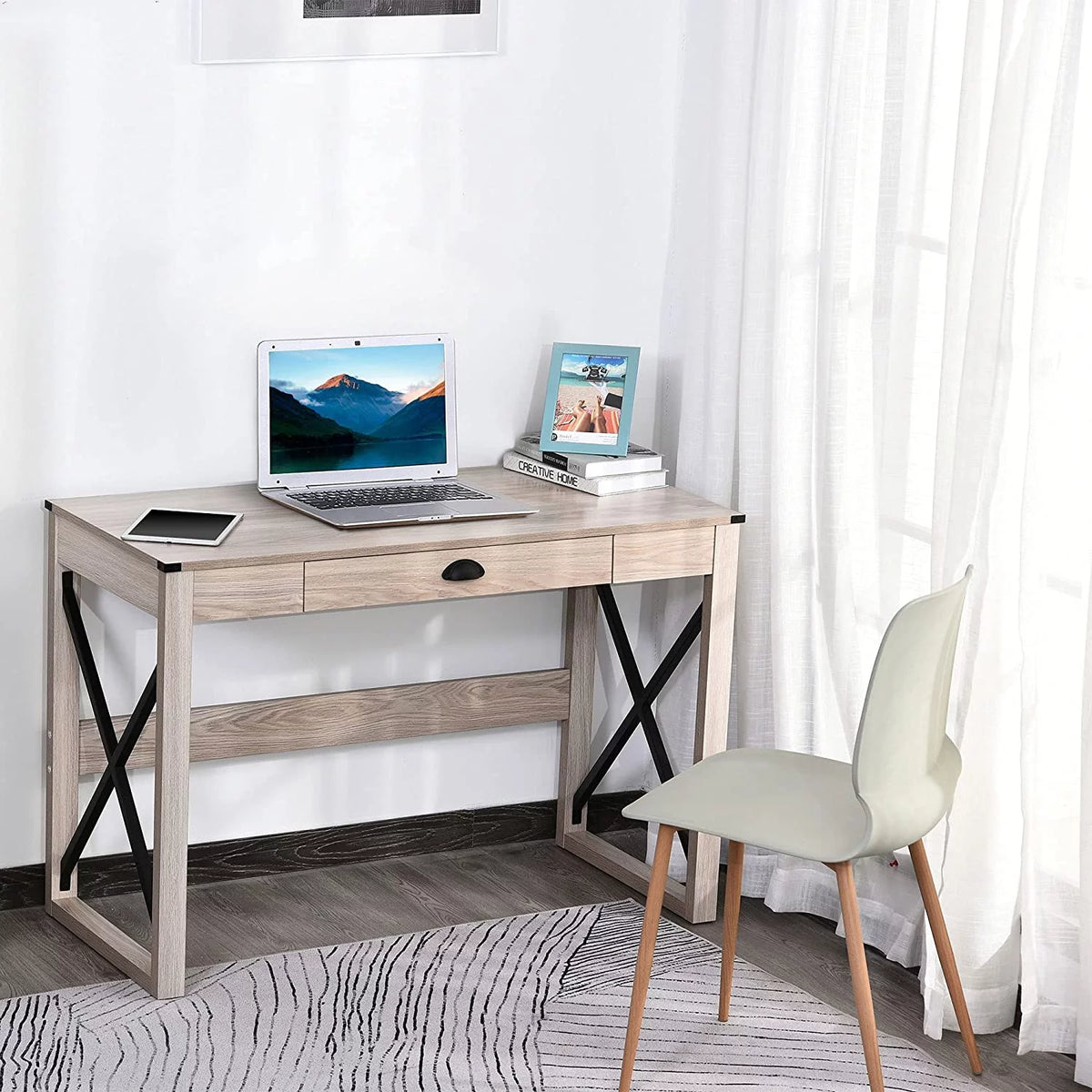 44 inch Rustic Writing Desk with Storage Drawer K401986