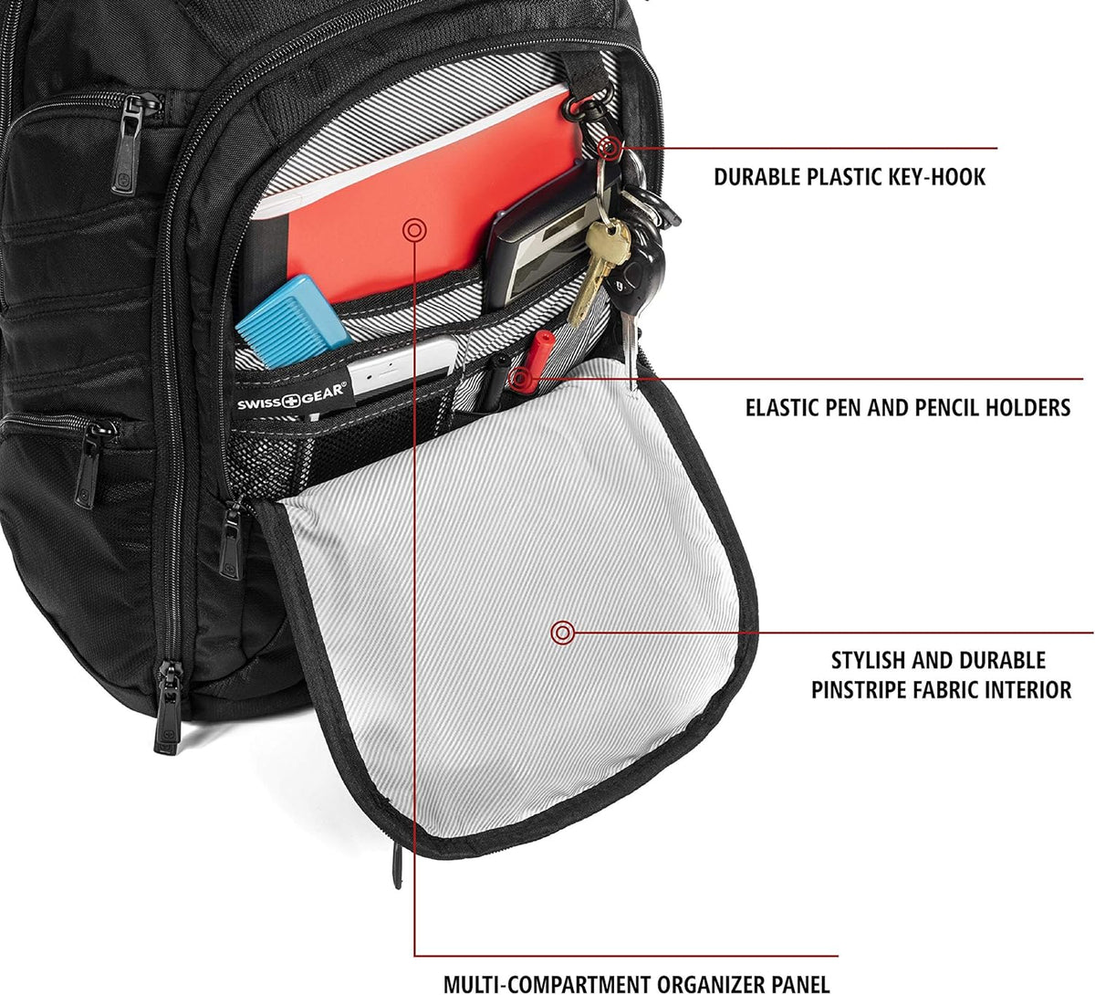Black 17-Inch Laptop Backpack E661824