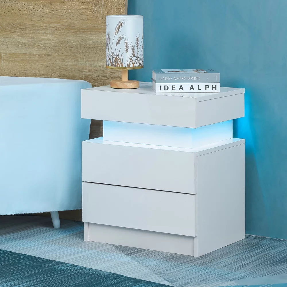 LED Nightstand with 2 Drawers I6560