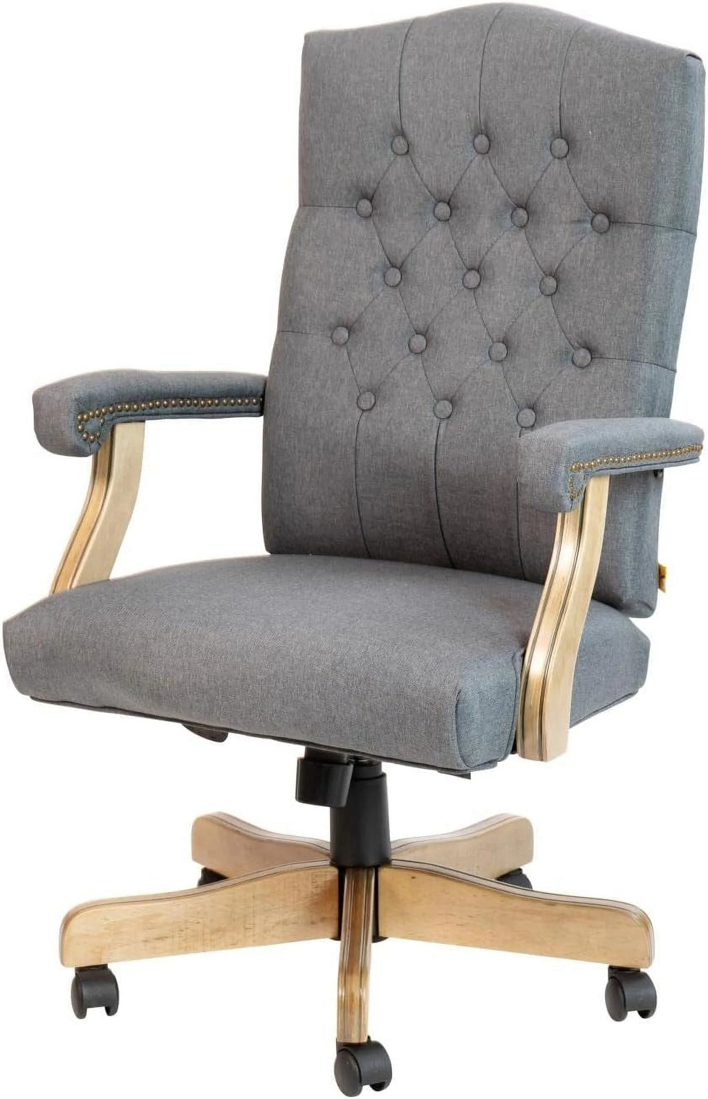 Gray Fabric Tufted Swivel Office Chair R702