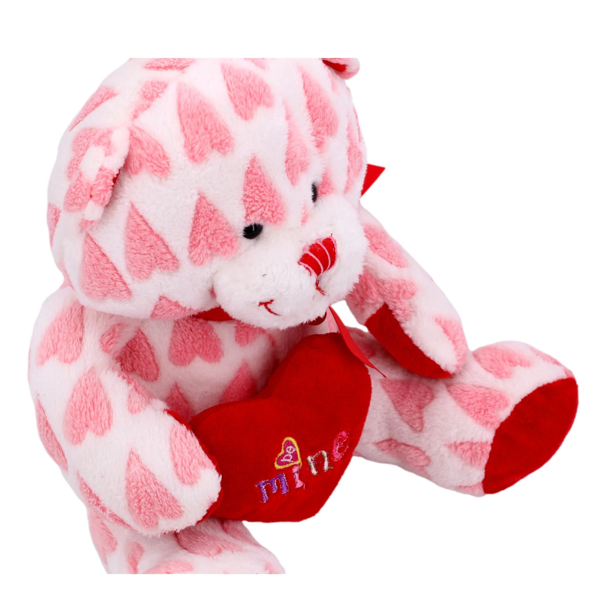 Pink Heart Plush Teddy Bear Pillow K8334