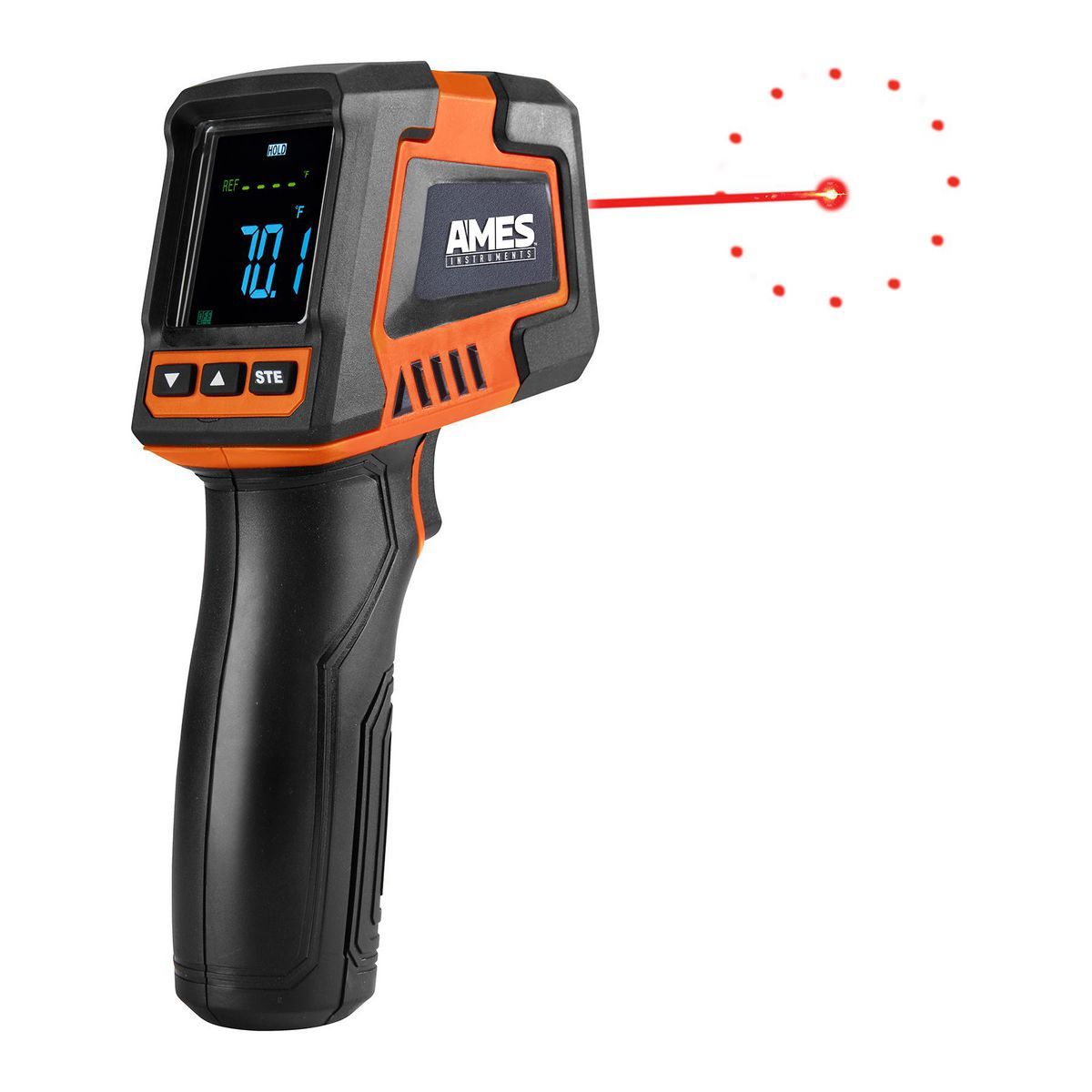 Infrared Laser Thermometer with Color Alarms C51589