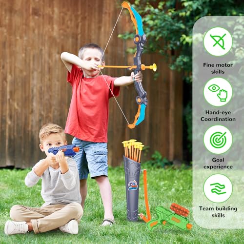 2 Pack LED Light Up Bow and Arrow Toy with 20 Suction Cup Arrows P146253