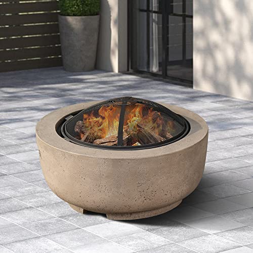 Brown Concrete Round Outdoor Fire Pit X9568