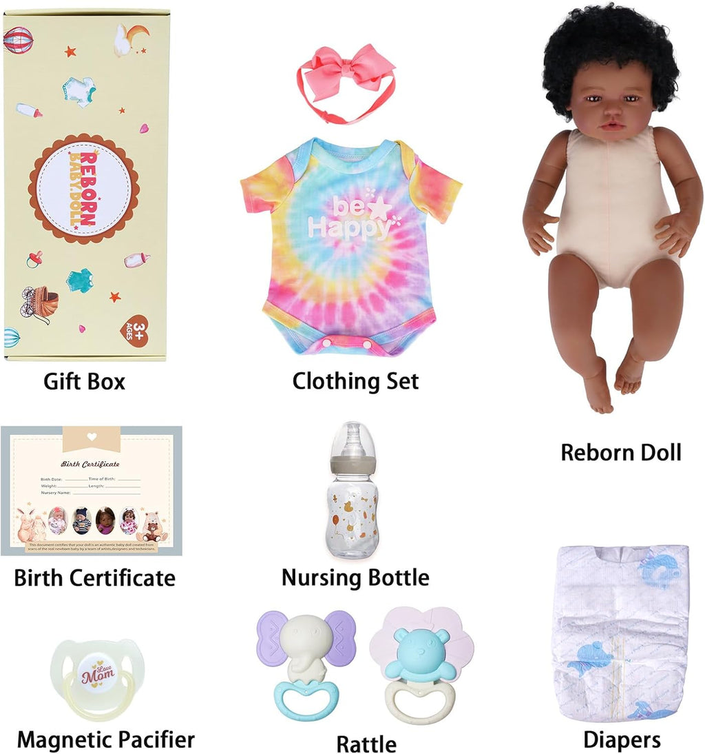20 Inch Cloth Body Brown Eyes Reborn Baby Doll E328