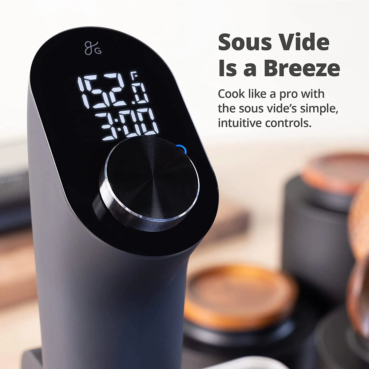 1100 Watt Sous Vide Cooker with Plastic Container, Lid, and Neoprene Sleeve L8028