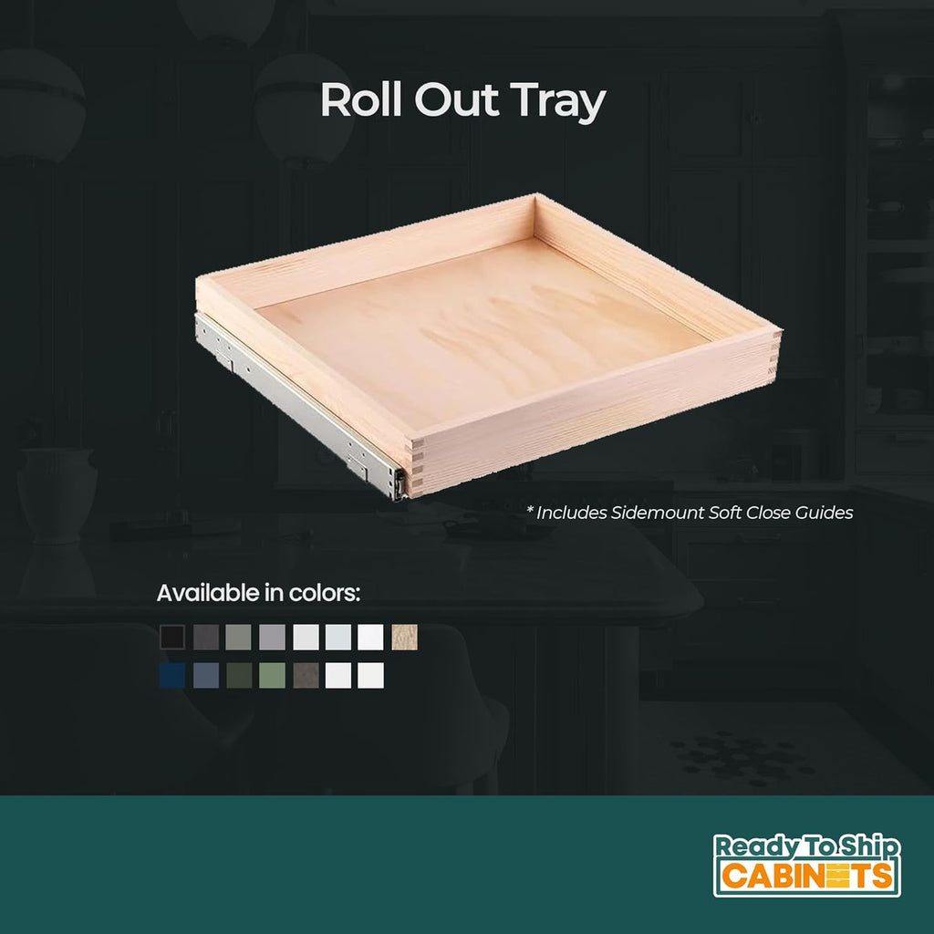 33W x 4H inch Antique White Roll Out Tray X56242
