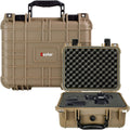 Protective Camera Hard Case Water & Shock Proof with Foam Tan Pack of 2 E92682